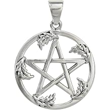 Moonlight Mysteries Sterling Silver Large Oak Tree Leaf Pentacle Pendant