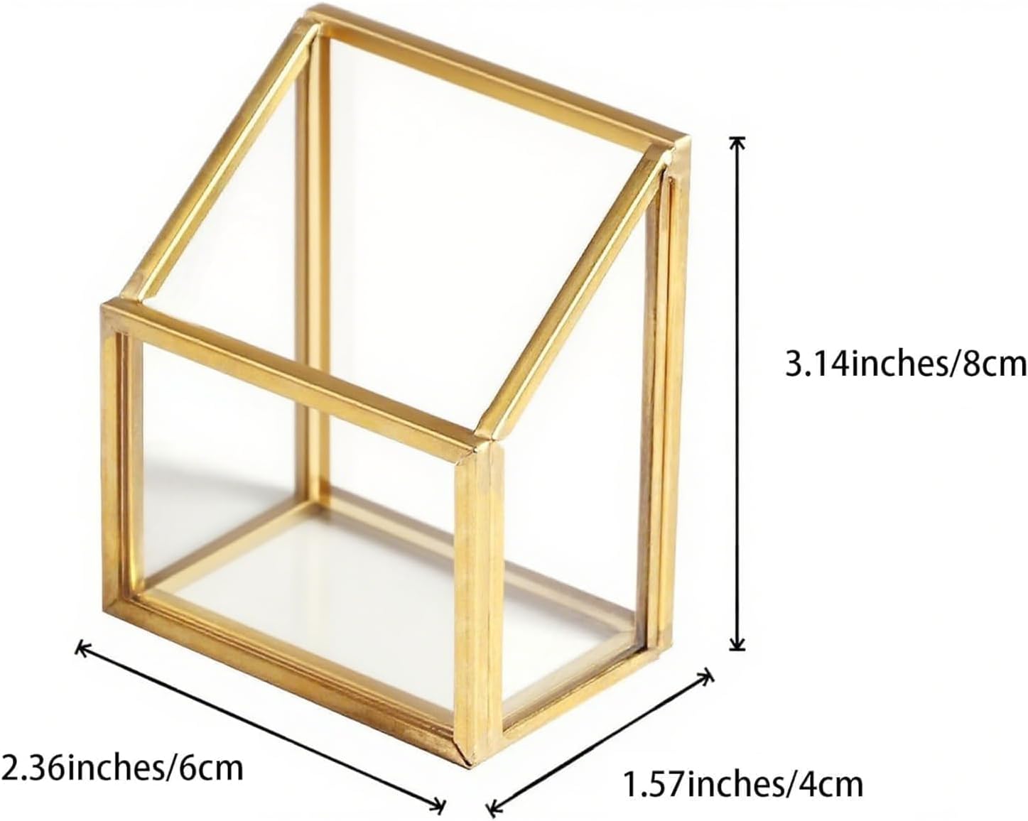 Feyarl Gold Glass Vertical Business Card Holder Business Cards Display Stand Clear Name Card Organizer Storage for Office Meeting Desk Countertop image 2