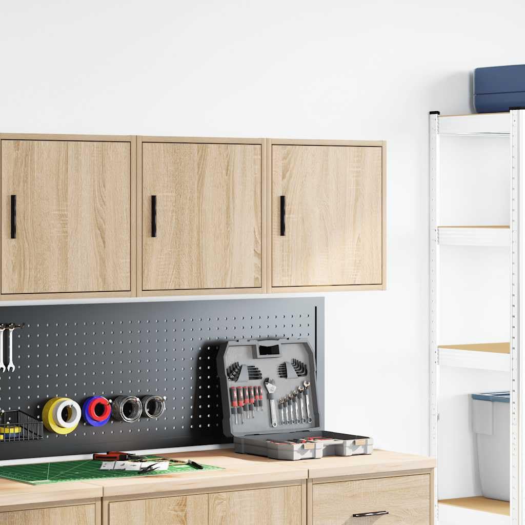 INLIFE Garagen-Wandschränke 2 STK. Sonoma-Eiche Holzwerkstoff,Wirtschaft & Industrie,Gewerbliche Lagerung,Industrieschränke,Braun,14.95 KG,860630