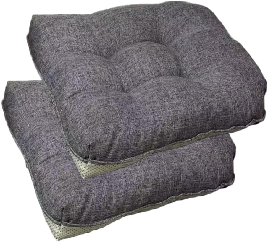 Chair Cushions for Dining Chairs, 18" X 17" U Shape Indoor Chair Pads with Ties for Dining Chairs Kitchen Office, Tatami Floor Pillow Patio Chairs Cushions - Pack of 2 (Blue)