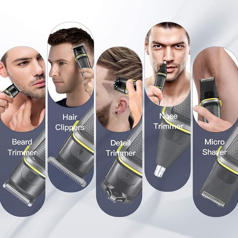 Hair Clipper Trimmer, All in one grooming kit electric hair trimmer men shaver waterproof hair clipper beard body trimer haircut machine rechargeable