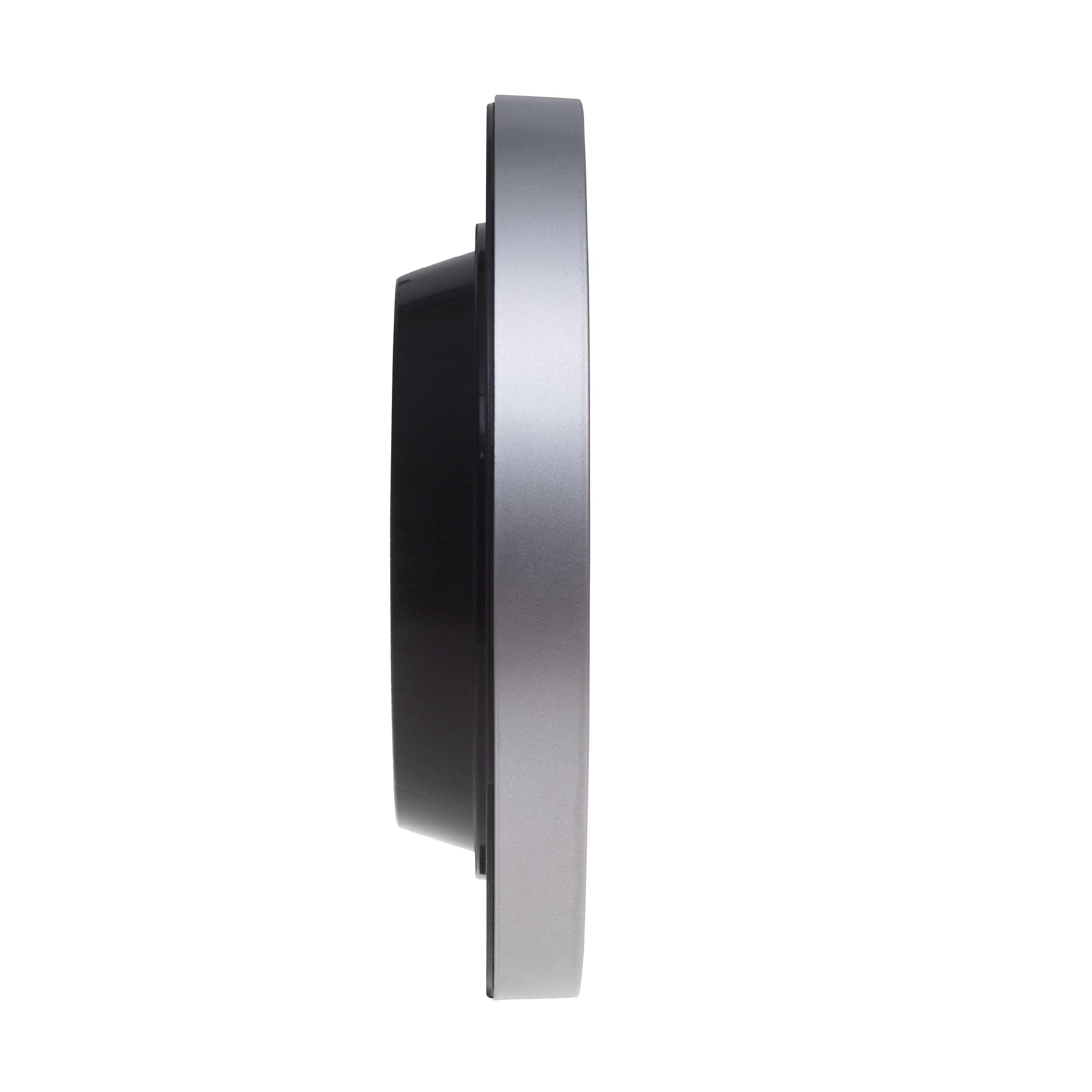 Wandklok MAULrun quartz 25x5cm kunststof zilver/wit incl.batterij - GK