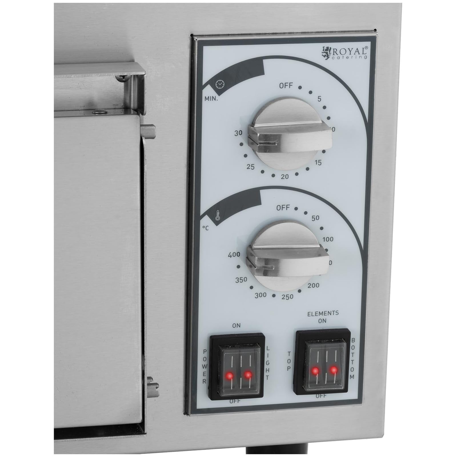 Royal Catering RCPO-4400-2PS Forno per pizza a 2 camere, 4400 W, Ø 35 cm, in pietra ignifuga, forno per pizza, forno elettrico per pizza