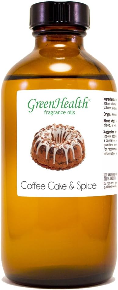 8 fl oz Coffee Cake & Spice Fragrance Oil (Glass Bottle w/Cap) - GreenHealth