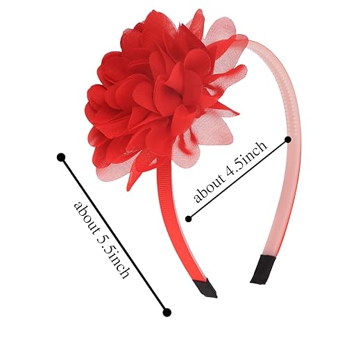 Miniatura 3 de XIMA Diademas para niñas, diademas de flores de gasa con dientes para niños, adolescentes, niños, accesorios para el cabello, paquete de 15