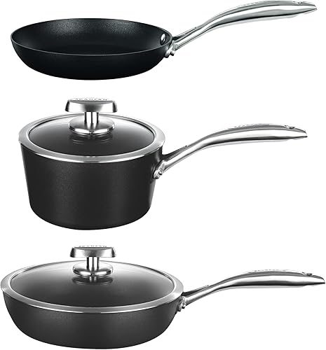 SCANPAN Pro IQ - Juego de utensilios de cocina de 5 piezas, antiadherentes fáciles de usar, aptos para lavavajillas, utensilios de metal y horno,