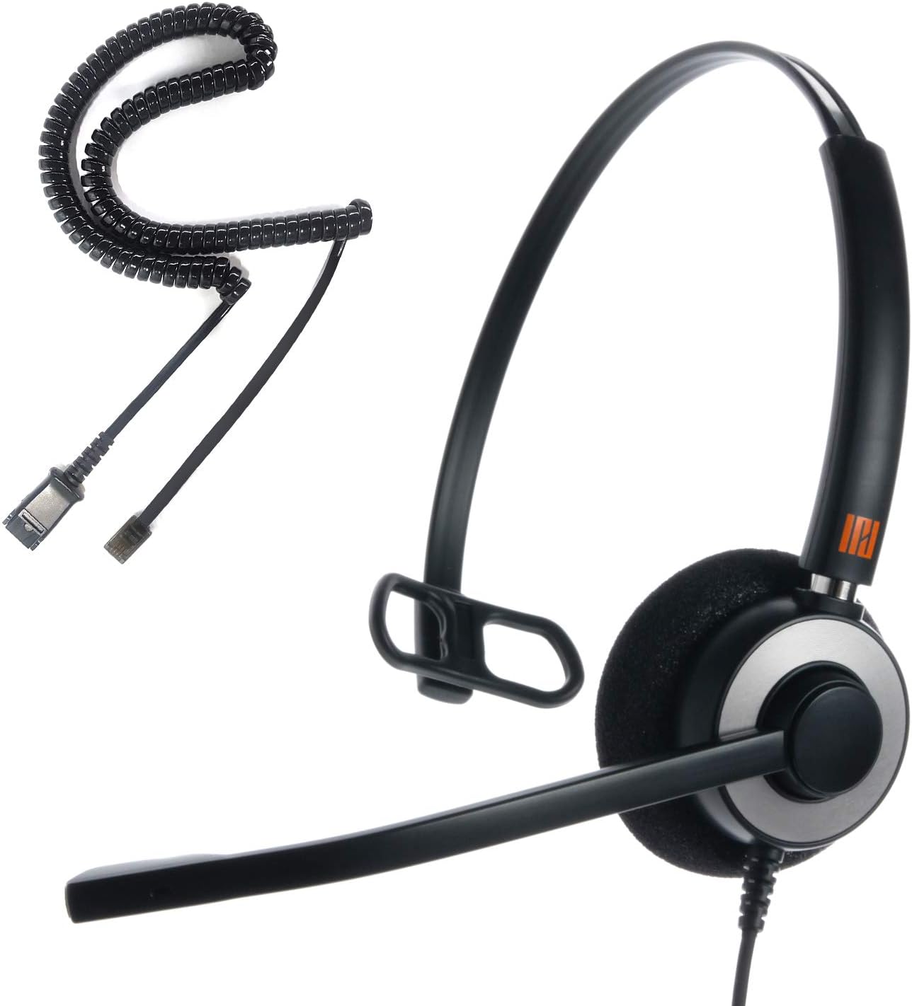 IPH-160 Phone Headset with Noise Cancelling Microphone for Office and Call Center- Comapatible with Polycom VVX, Aastra,Avaya Digital, Nortel,Samsung,Mitel landline Phones.