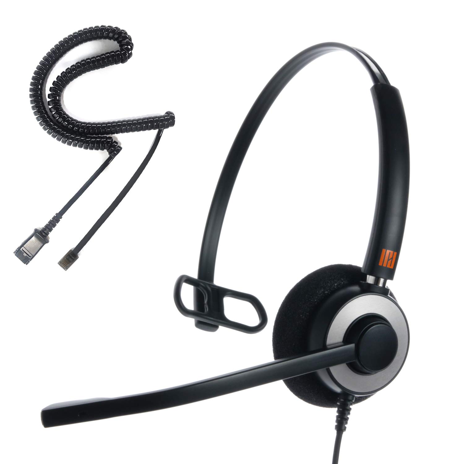 IPD IPH160 Professional Monaural Noise Cancelling, Corded landline Phone Headset for Call