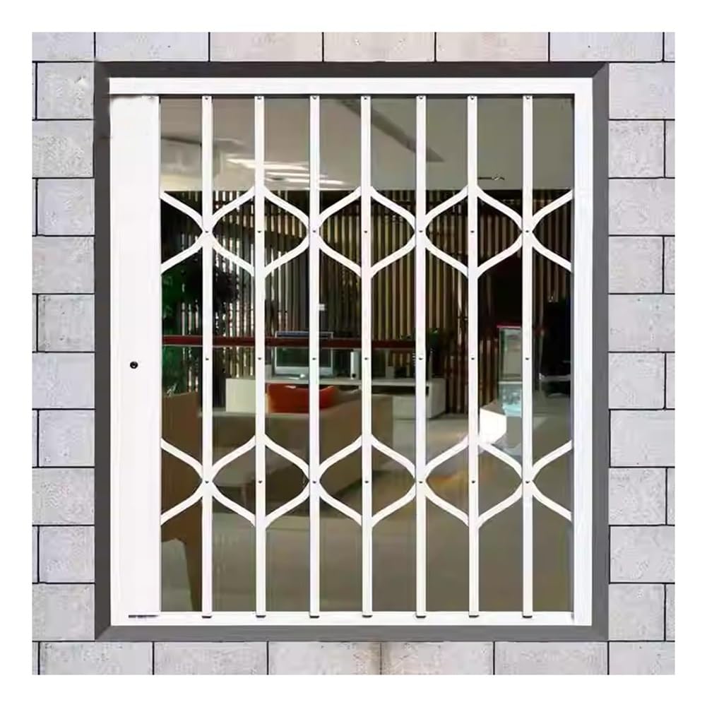 Aluminiowa blokada bezpieczeństwa do okien przesuwnych, płot składany, regulowany dla bezpieczeństwa dzieci i zwierząt domowych (110 x 100 cm)
