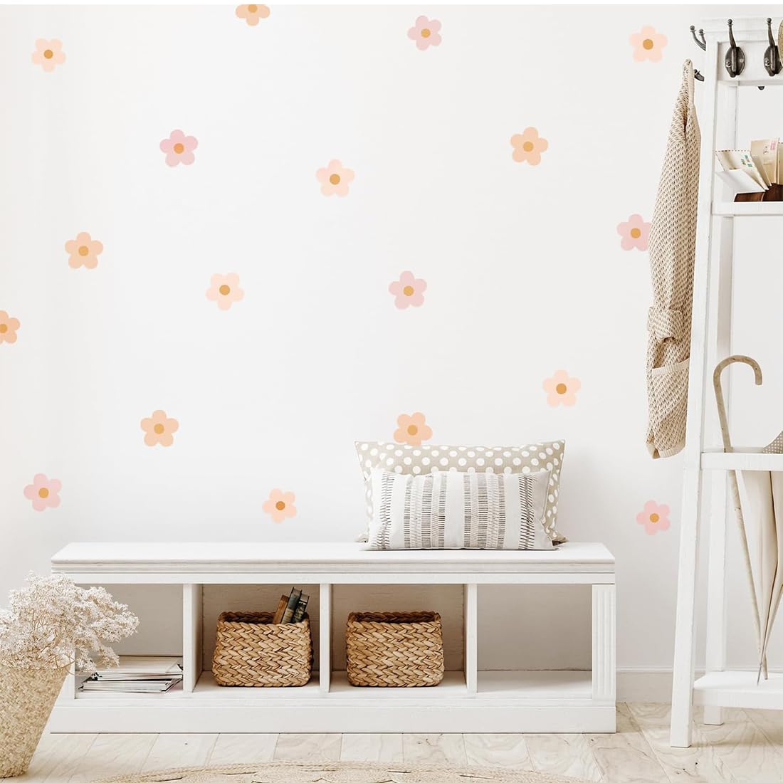 Stickers Fleurs Muraux,72 Pièces Décoration Chambre Fille, Autocollants Décoration Murale Chambre Bébé - Facile à Poser, Decoration pour Salon Chambre Bureau(Couleurs Variées)