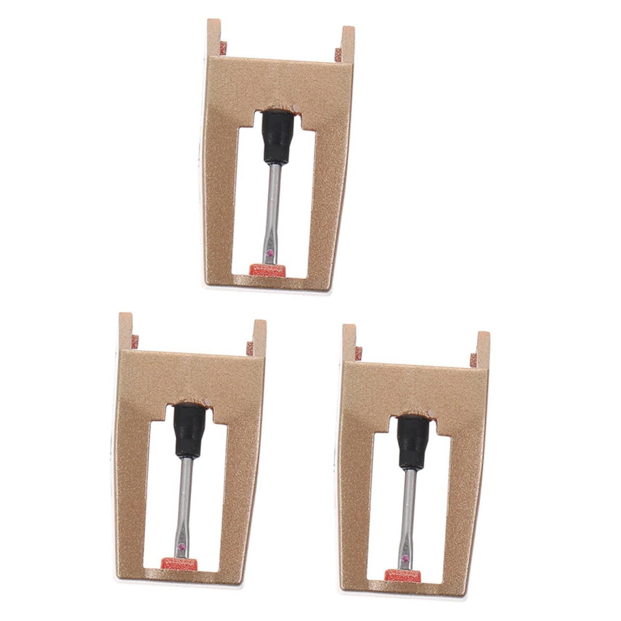 GOOHOCHY 3pcs Vintage Turntable Needle Replacement Record Player Needle Gold for Vinyl Records