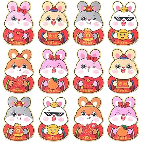 Dearlan 24Pcs New Year Red Envelopes Tradition Hongbao New Year Red Lucky Money Envelopes Chinese Red Envelopes Lucky Money Envelopes Wedding Red Packet for New Year Wedding Cover