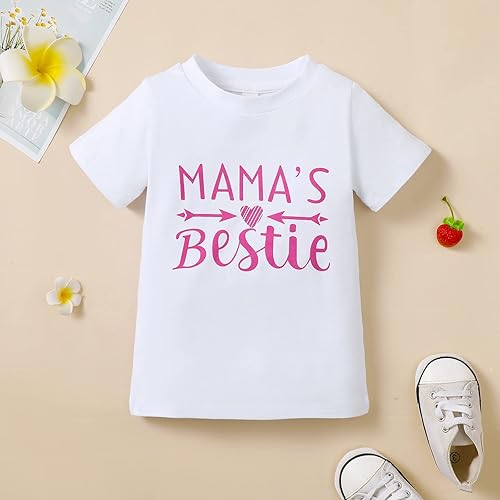 Miniatura 2 de Camiseta de mamá para niñas y bebés, camiseta de mamá para niñas pequeñas, blusa de mamá es mi mejor amiga, ropa para el día de la madre