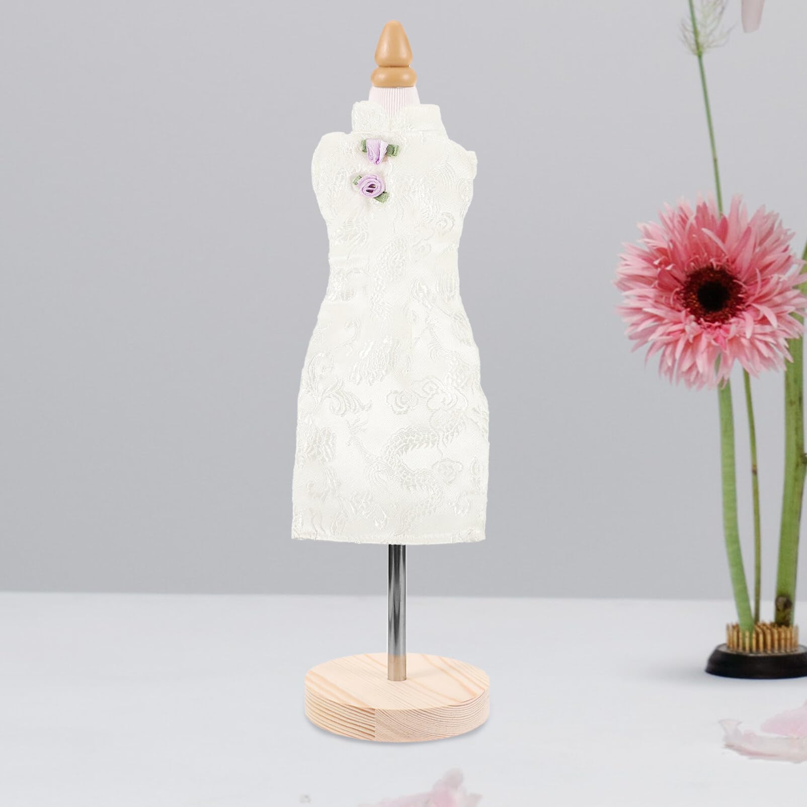 Tofficu Mini Manichino Sartoriale 1/4 per Bambole 9.6 Pollici Base Legno Esposizione Abbigliamento