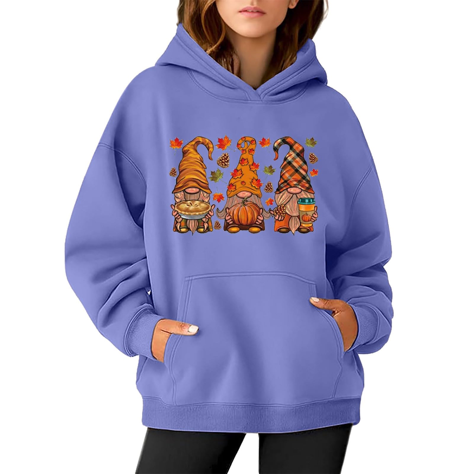 Sweat à capuche femme décontracté pour soirées cocooning automnales et nuit - 3