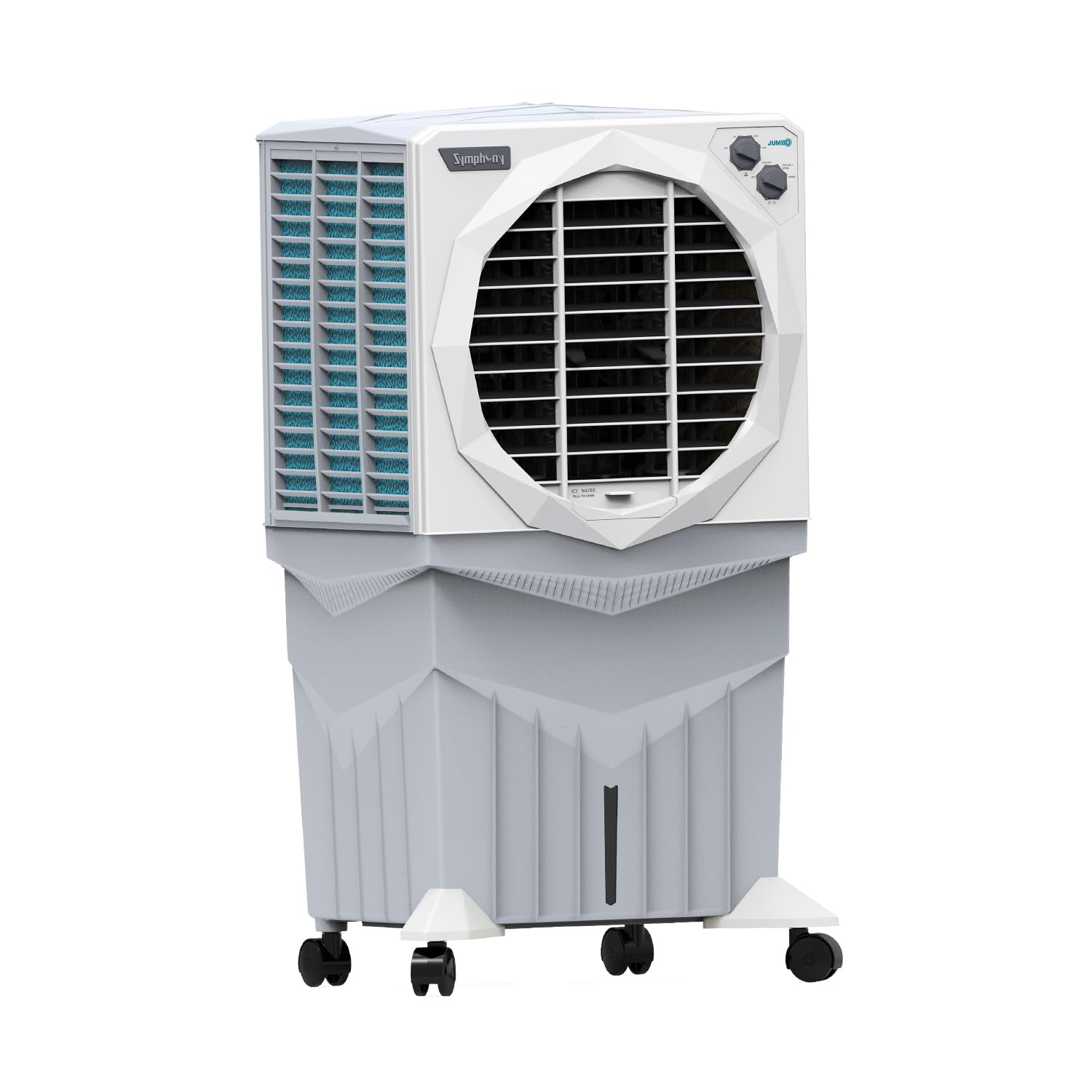 Symphony Jumbo 75 XL+ Desert Air Cooler for Home with Honeycomb Pads, Powerful Fan, and Cool Flow Dispenser (75L, White)