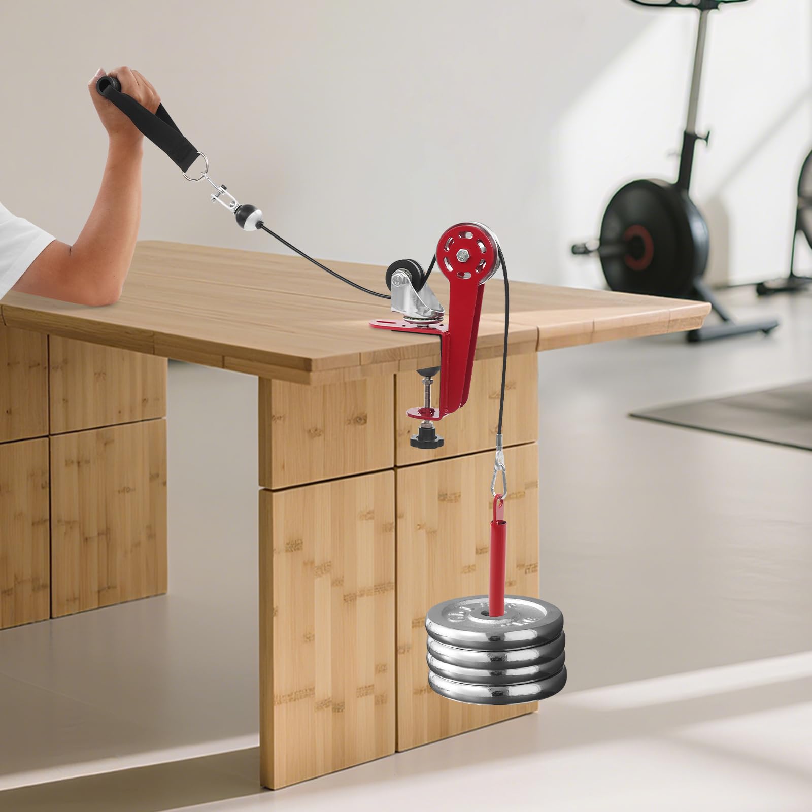 Système de Poulie de Bras de Fer Professionnel pour Entraînement sur Table, système de poulie pour entraîner Les Bras pour Musculation des Poignets