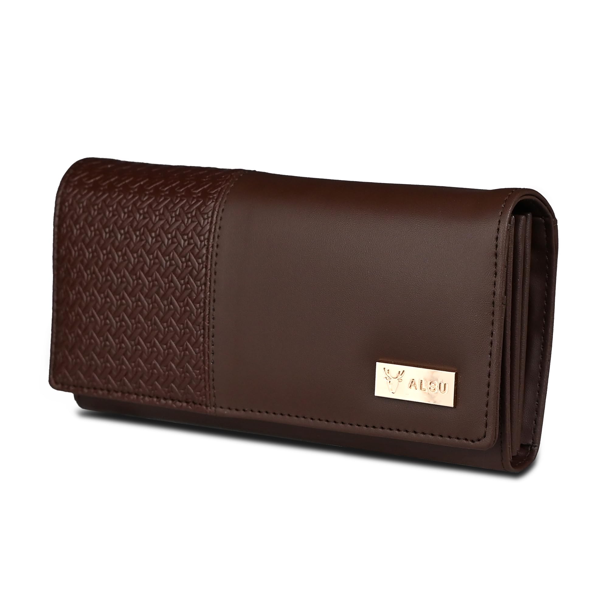 Women's Brown Faux Leather Hand Wallet Clutch Trendy | 6 Card Slots | Phone Pocket (irf-017br)