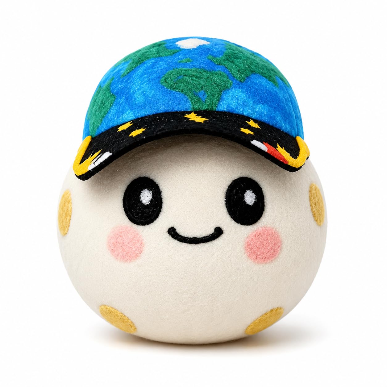 Rise Plush Artemis II Space Plush Toy, Earth-Themed Soft Toy with Star Cap, Cute Stuffed Mascot Doll for Space Lovers, Astronomy Fans, Kids Bedroom, Office Desk and Shelf Decor Gift (Large)
