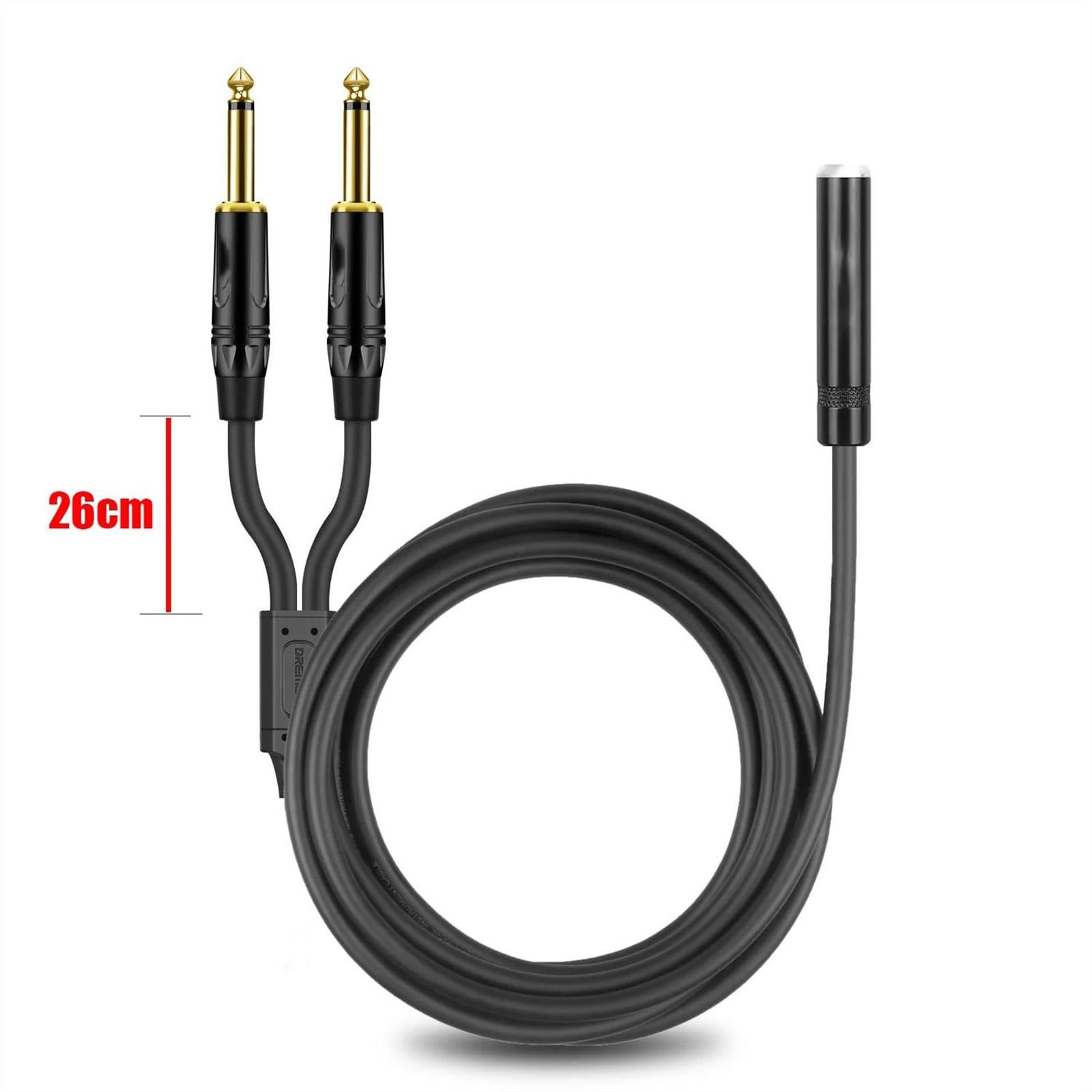 Instrumentenkabel Audio-Verlängerungskabel 6,5 Mm Buchse Auf 2 X 6,5 Mm Stecker 1/4 Zoll Kabel Für Verstärker Mikrofon Mixer Anschluss Von Gitarre Und Bass(TRS to TS,10M)
