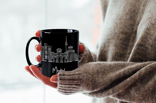 Miniatura 612 de Taza de cerámica Madrid Spain Skyline, taza blanca de recuerdo de Europa de 11 onzas, taza de café personalizada, regalo para cumpleaños, taza