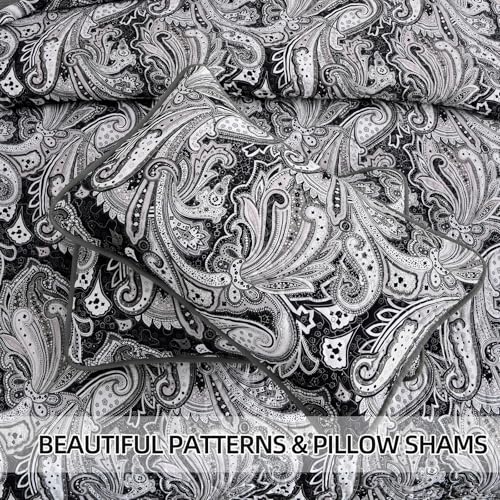 DJY Black Paisley Quilt Set King Size, Boho Bedspread Coverlet 3 Pieces by DJY - Used condition - Image 6