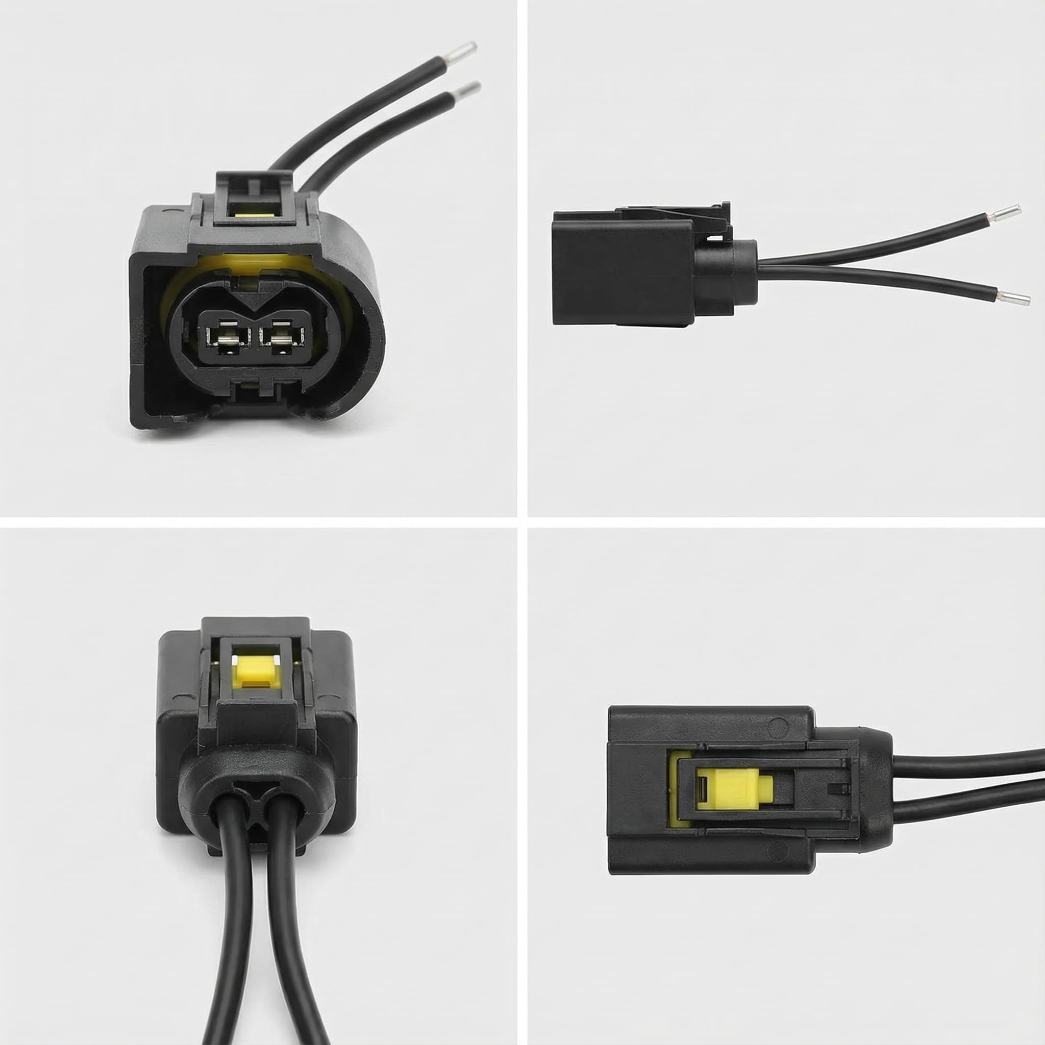 Compatible avec BOSCH A1685452928 Connecteur d'Injecteur Diesel - 2 Broches Femelle - Câble 15 cm - Remplace 1685452928, 50290937, L-BW50290937, 1967412-2 - Pour Systèmes Common Rail