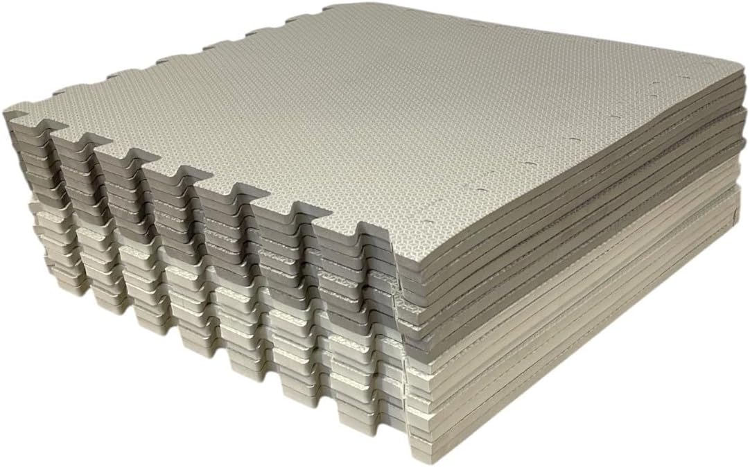 Loja da Maria Kit 12 Tapetes Tatame EVA 50x50x1cm 10mm Tons de Cinza