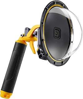 Dome Port for GoPro Hero 11 Hero 10 Hero 9 Black, Waterproof Underwater Dive Housing Case with Floating Hand Grip for GoPro Hero 11 10 9 Action Camera