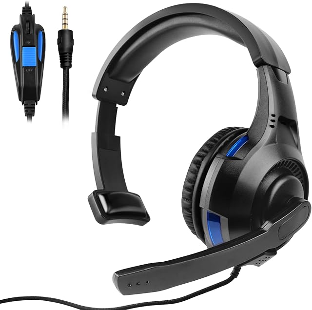 Joso Gaming Headset for PS5 PS4, 3.5mm Wired Online Gaming One Ear headsets with Microphone for Xbox/PS5/PS4/Switch, Game Headphone with Volume Control for PC/Laptop/Tablet/Smartphone