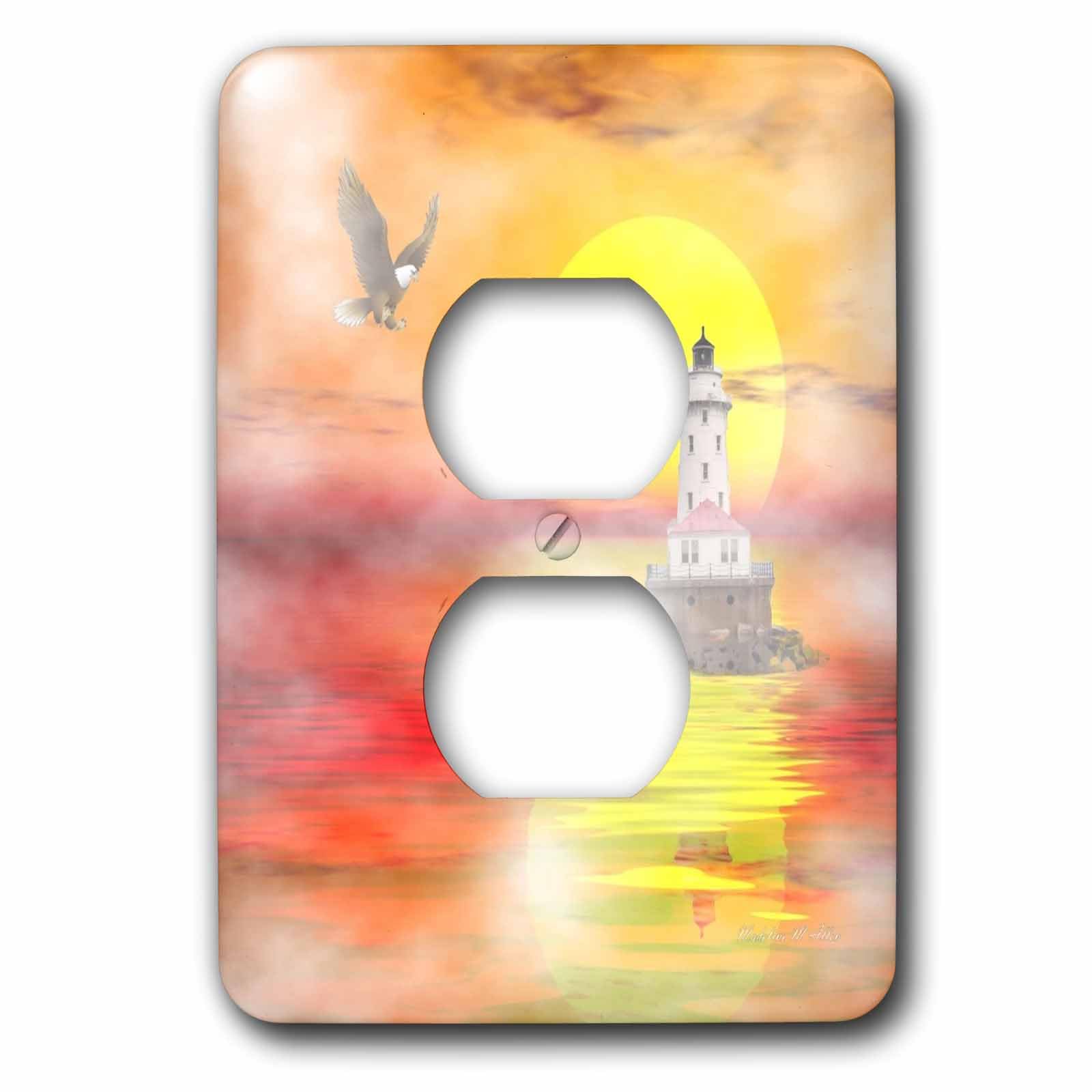 Cache de prise double 3dRose lsp_23394_6 phare du matin pour interrupteur mural