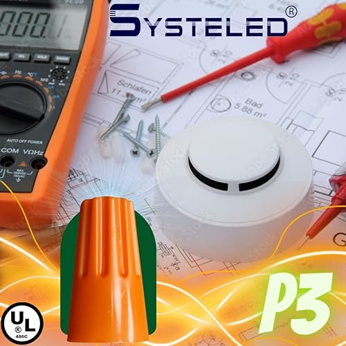 Miniatura 5 de Paquete de 500 terminales de tornillo tipo P3 de rosca grande a granel de alambre eléctrico naranja 22-14 AWG 600V Conectores de cable tipo estándar