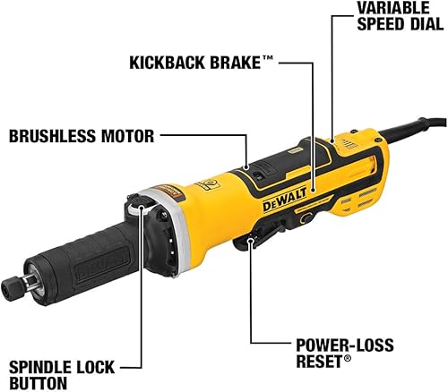 Miniatura 2 de DEWALT Amoladora de troquel, sin escobillas, velocidad variable, interruptor de paleta con bloqueo, 2 pulgadas (DWE4997VS)