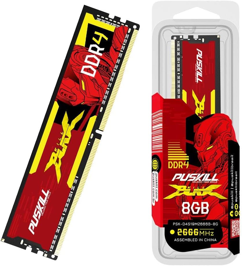PUSKILL 16GB Kit (2x8GB) DDR4 RAM 2666MHz PC4-21300 Desktop Memory, Non-ECC Unbuffered UDIMM 1.2V CL19 288-Pin, Dual Channel PC Computer Upgrade Module for Intel & AMD