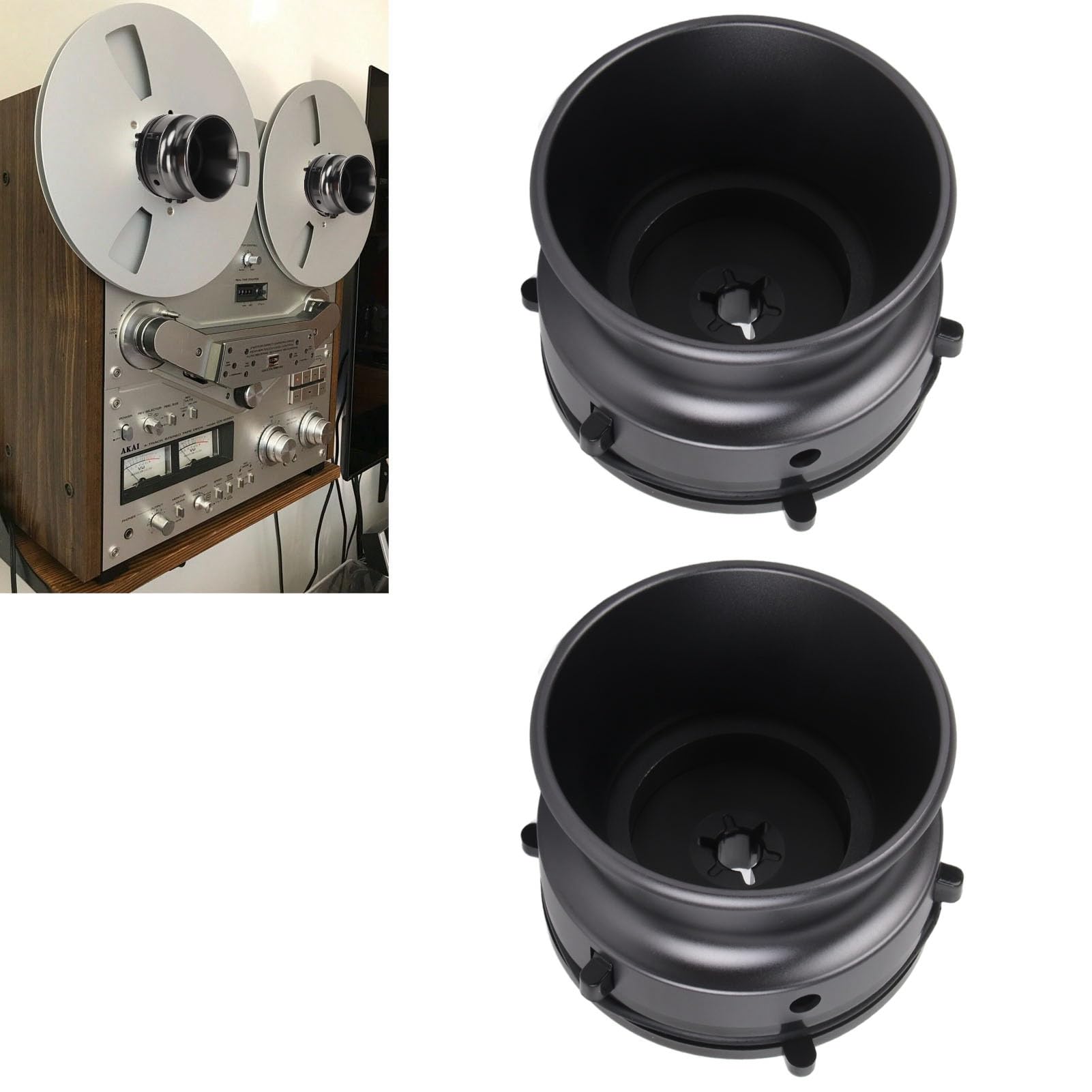 1 par de adaptadores de buje Nab, carrete de 10 pulgadas a carrete de cinta Nab Hub adaptador para StuderReVox para Akai para té, dispositivo de buje Nab de aluminio pulido