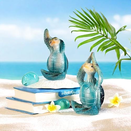 Miniatura 4 de Decoración de yoga de meditación de tortugas marinas, figuras de tortuga de resina, estatua de tortuga espiritual, estatuas de yoga para meditar,