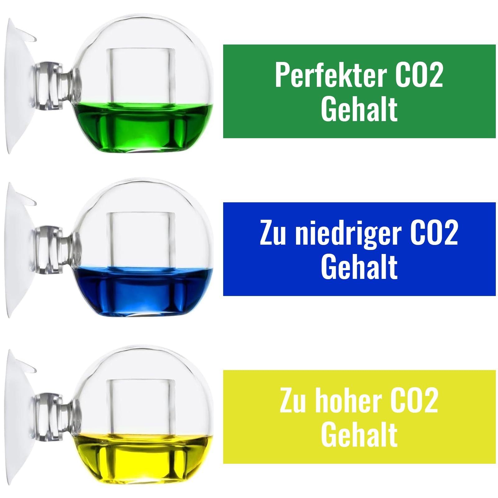 2 sztuki testów CO2 do akwarium, CO2 Checker CO2, test CO2 do akwarium, test zbiornika na ryby zestaw CO2 akcesoria do akwariów