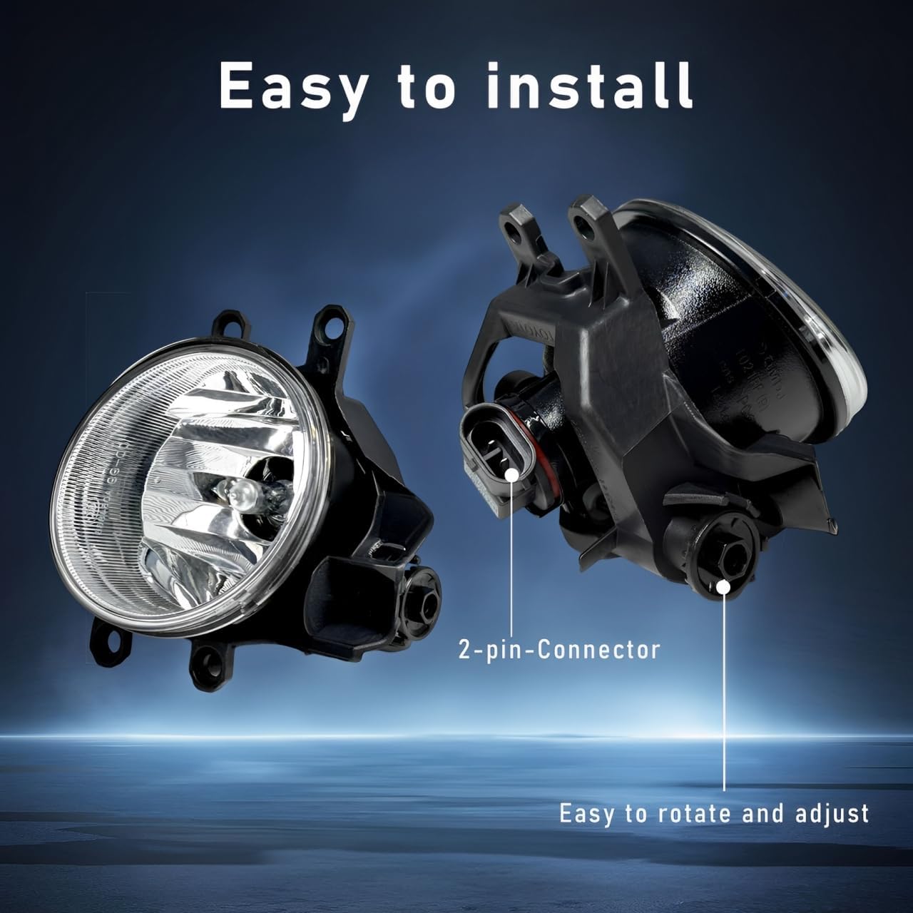 Fog Light Assembly Compatible with 2006-2013 Toyota Camry RAV4 Highlander Corolla Prius Avalon Matrix Venza Yaris Solara, Lexus GS350 HS250h LX570 RX350 RX450h, one pair fog lights with Halogen Bulbs