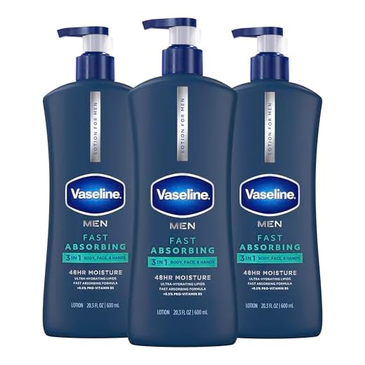 Vaseline Men Fast Absorbing 3in1 Hand, Body & Face Lotion 20.3oz 3ct