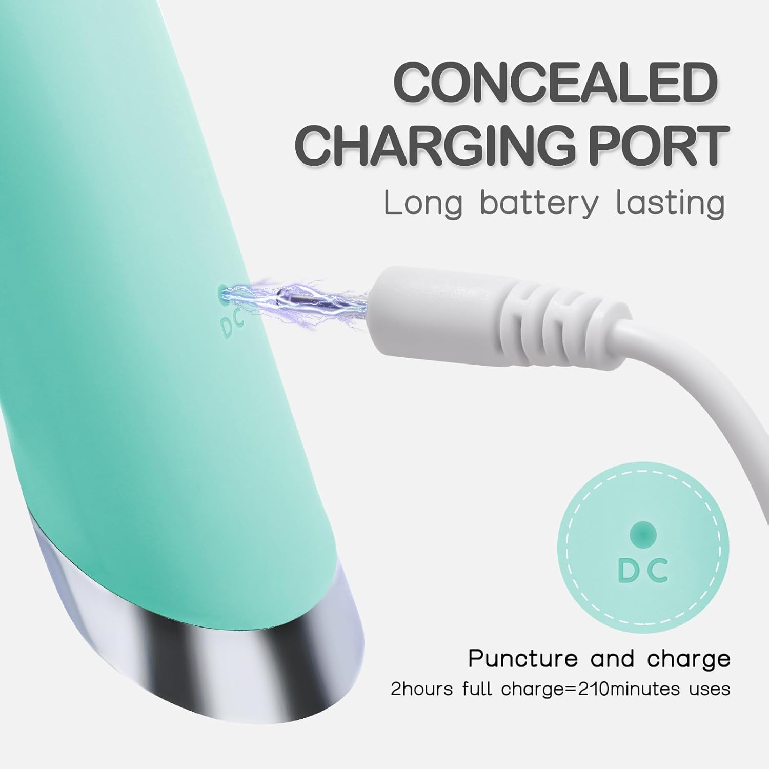 Image showing the concealed charging port of the PRITECH facial cleansing brush.