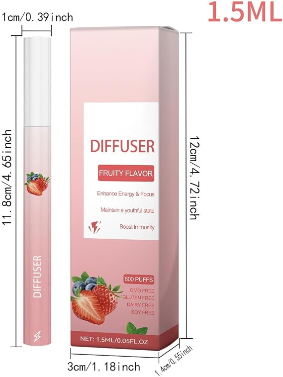 Berry Diffuser Pen - Portable Lung Cleansing Stick, Refreshing Flavor Comfort, Lightweight Design Blend Ease, Health Care Tool, Respiratory Support for Daily Work Travel