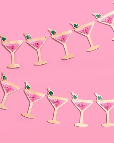 Miniatura 6 de xo, Fetti Cartel de papel de aluminio dorado desplegable 3D de Martini  5 pies  Decoración de despedida de soltera, cartel de fiesta de cumpleaños,