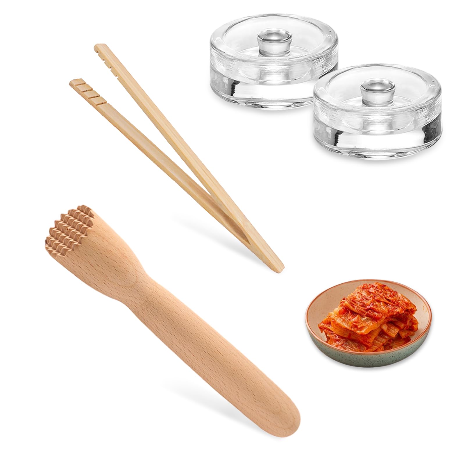 Bocal le Parfait, Poids de Fermentation, avec Petite Poignée, Pot de Fermentations, Convient à la Fermentation de la Choucroute et du Kimchi