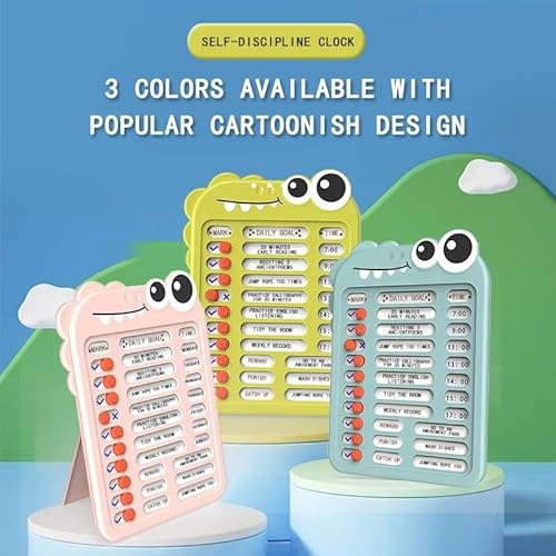 FRANKdesigns Daily Goal Dinosaur Kids Chore and Task Tracker - Compacto, reutilizável, com folhas de