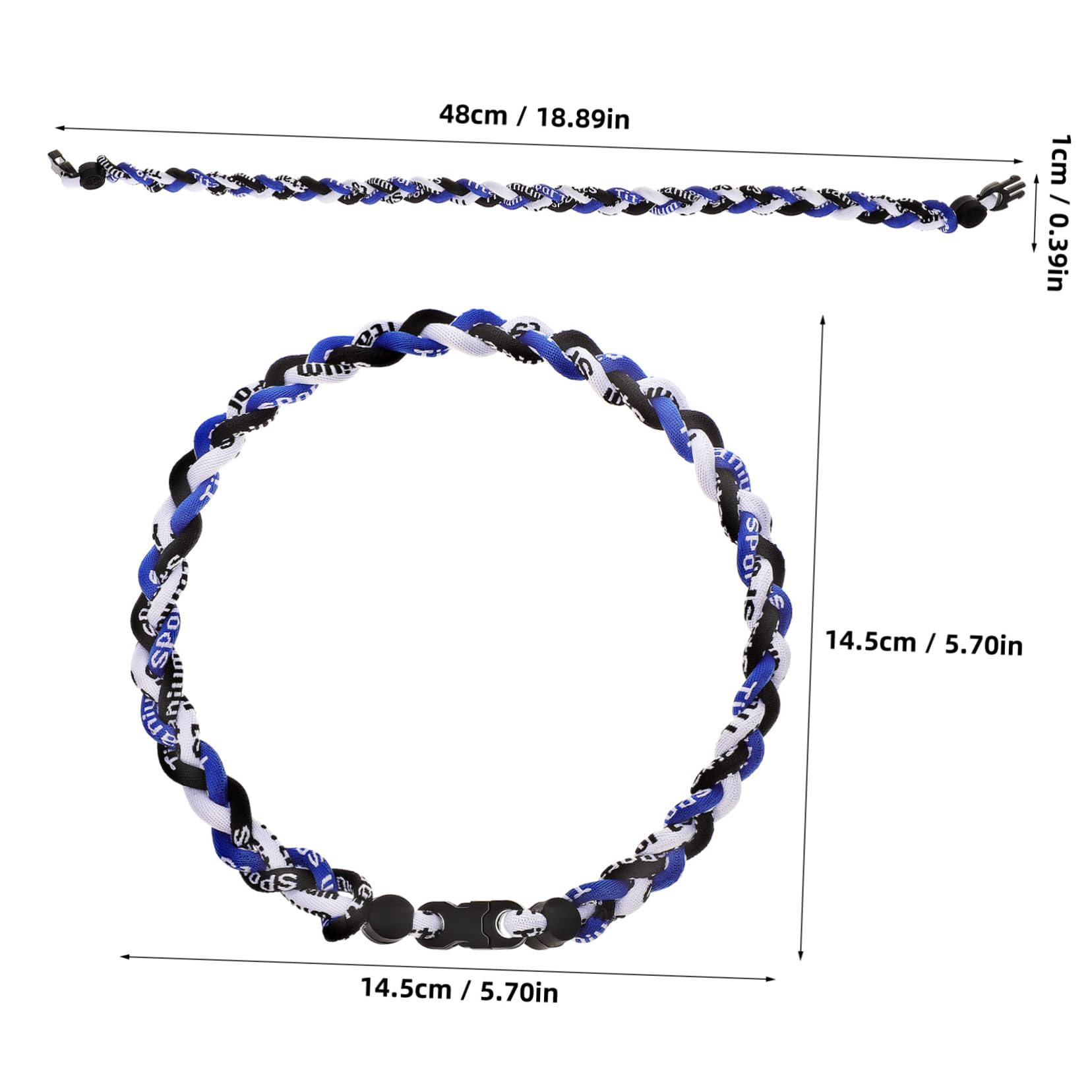 Collier Accessoires Sportifs Baseball Corde en Tressé pour Hommes 3 Pièces
