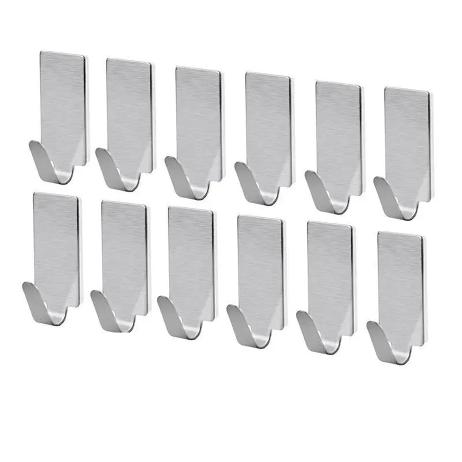 Janxelnova 12Pcs 6Pcs Adhesive Stainless Steel Towels Hooks Towels Racks Wall Hooks For Kitchen Bathroom(12Pcs)
