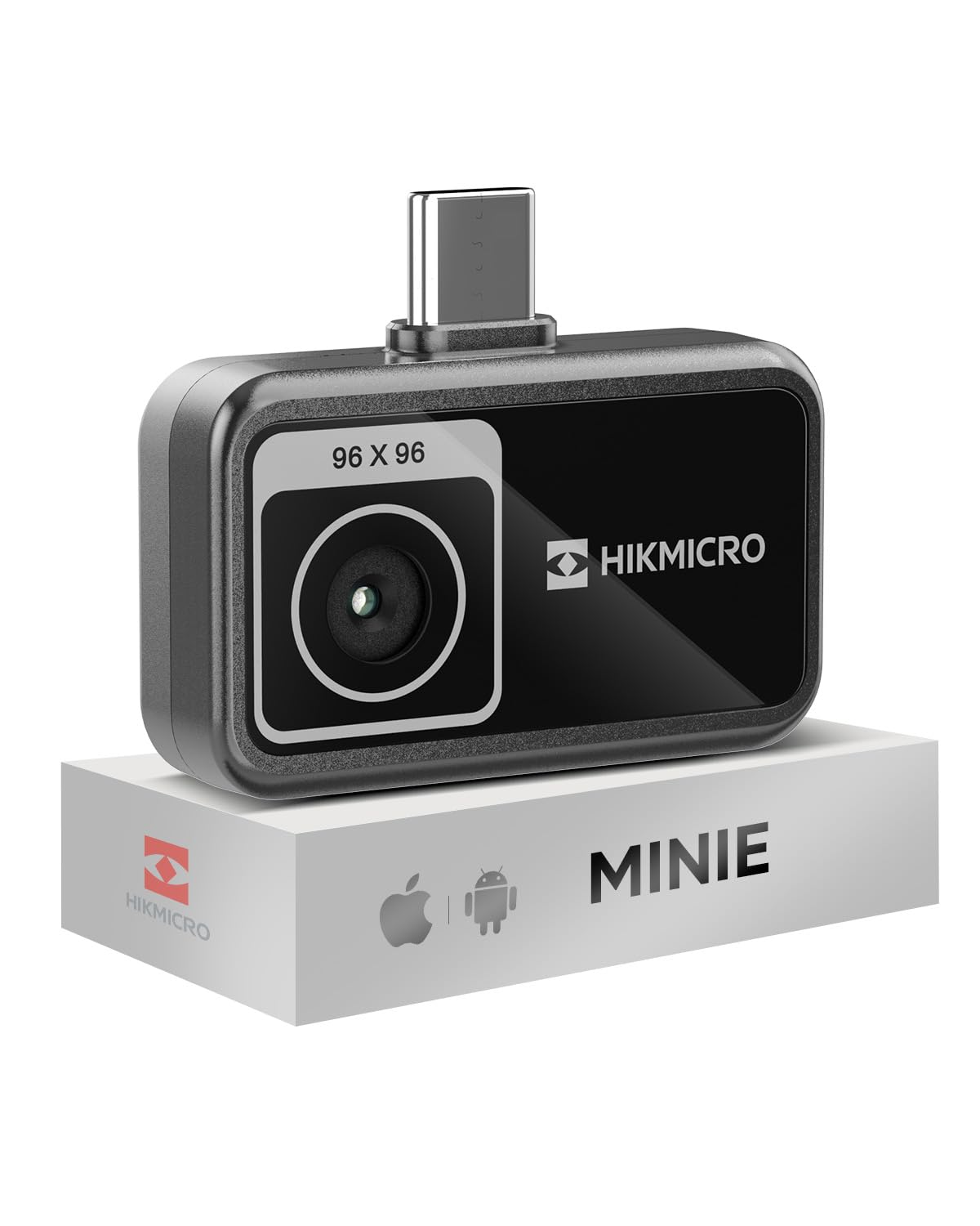 Termocamera HIKMICRO MiniE Android/iOS, risoluzione IR 96×96, SuperIR 192×192, senza batteria, porta USB-C, compatibile con iPhone 15/16/17 (accessori esclusi)
