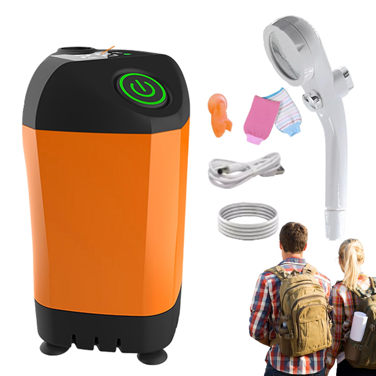 Ducha Para Camping Bolsa De Ducha Portátil Para Camping Con Cabezal | Cabezal De Ducha Eléctrico Desmontable Con Mango Para Viajes Playa Limpieza De Mascotas Y Senderismo