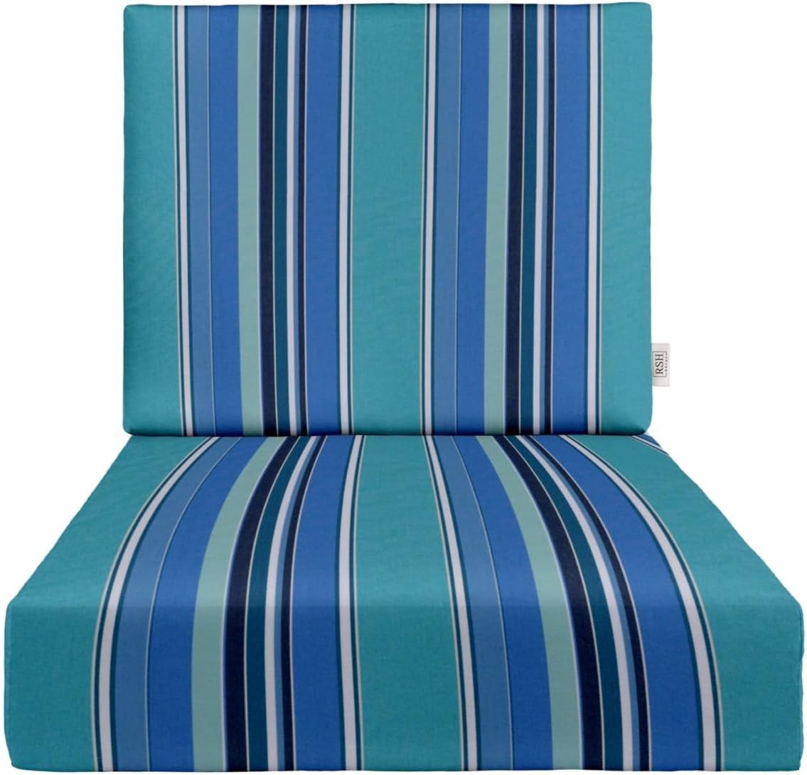RSH DECOR: Sunbrella Deep Seating Foam Cushion Set | 25” x 25” Seat | Water and Fade-Resistant Performance Fabric | Outdoor Chair Cushion Set for Patio Furniture | Dolce Oasis
