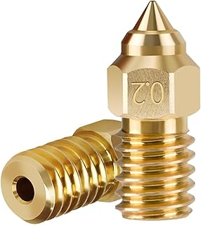 APAAZO 2pc High Speed Ender 7 Clone CHT Nozzle M6 All Metal Brass Nozzles compatible with Ender 5 S1 Ender-7 Spider Hotend High Flow CHT Nozzle (Color : Ender-7 Brass, Size : 2pcs 0.2mm)
